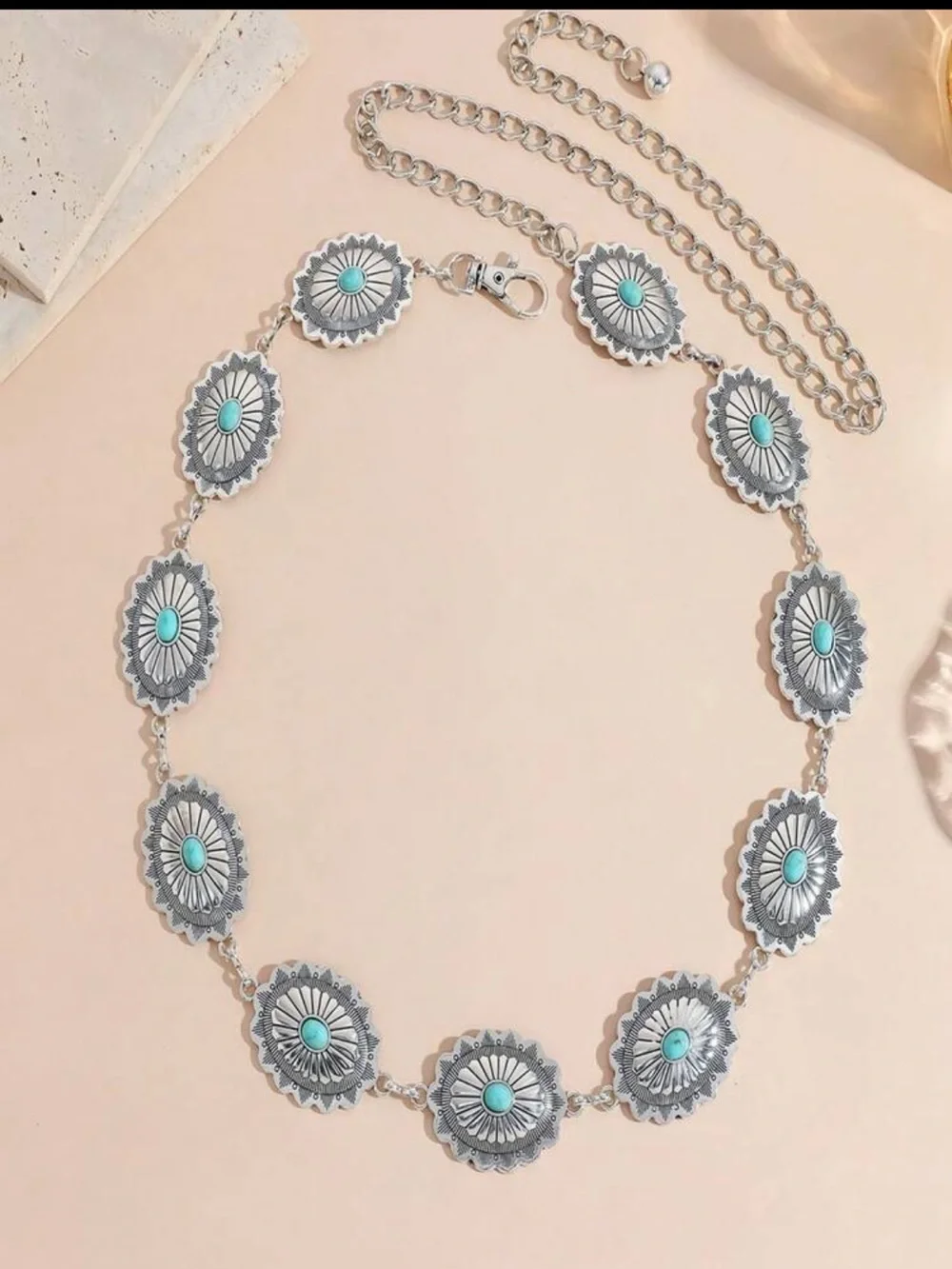 Silver Boho Concho Chain Belt NEW 🏷️